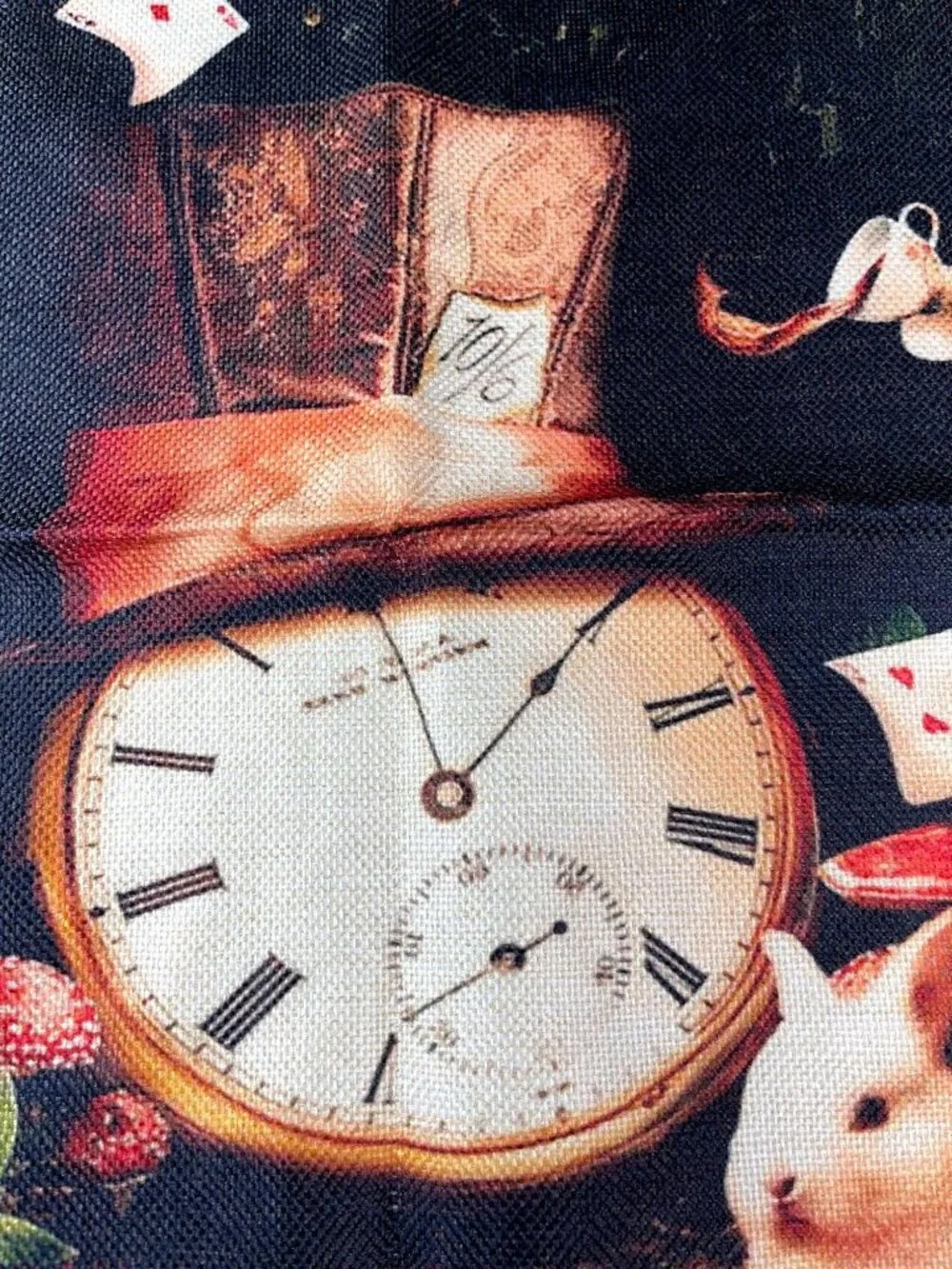 Alice Wonderland Accent Pillowcase Clock Rabbit Throw Pillow Cushion Cover Decor